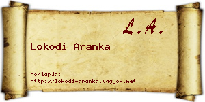 Lokodi Aranka névjegykártya